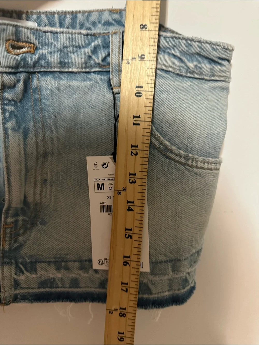 Zara Cropped Denim Frayed Tank Top Size M Blue - Picture 10 of 11